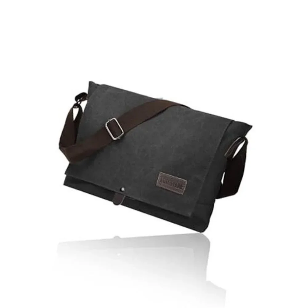 Canvas Messenger Bag for Men, Fits 14 Inch Laptop & A4 Documents